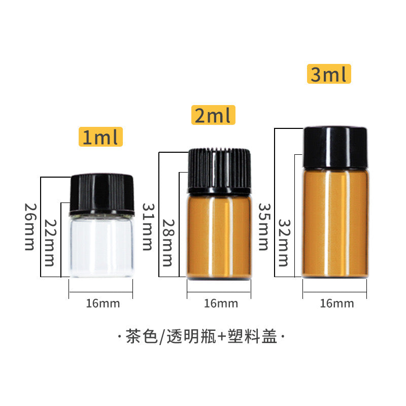 Versatile Small Amber Glass Bottles with Various Accessories for Secure Storage and Transport