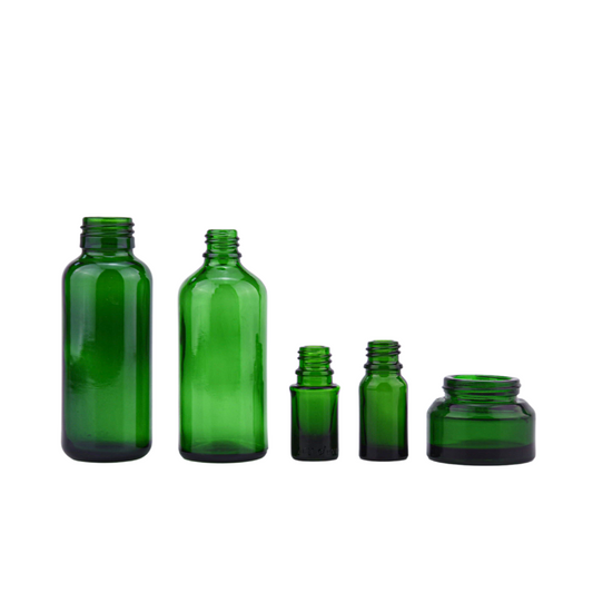 Verdant Tranquility: Premium Green Essential Oil Bottle